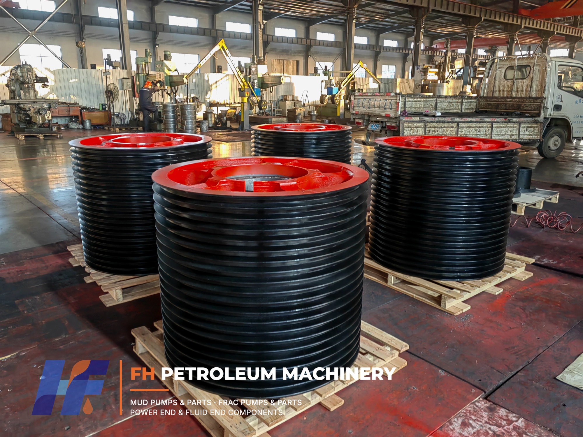 Polias de correia de bomba de lama com múltiplos sulcos acabadas fabricadas pela FH Petroleum